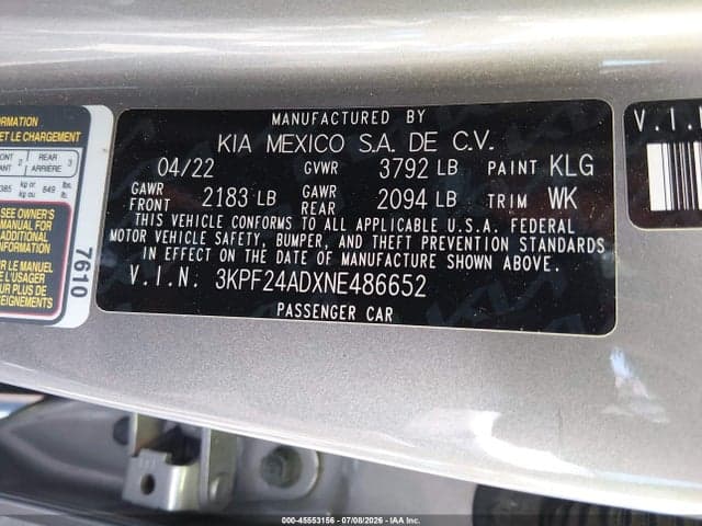 2022 KIA FORTE LXS 9