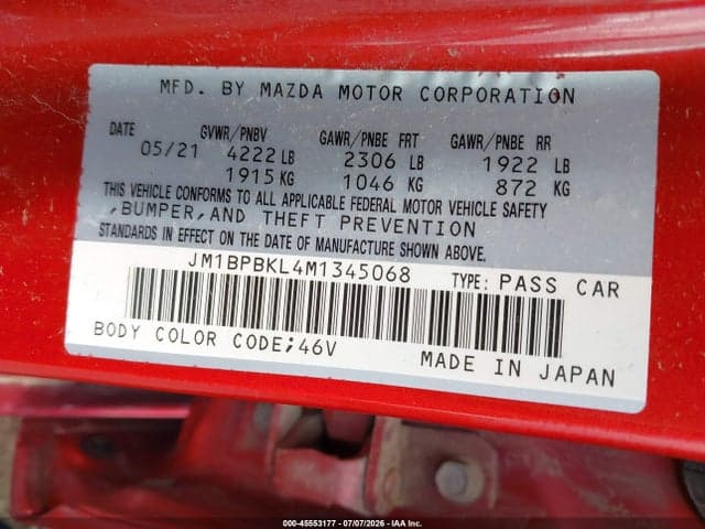 2021 MAZDA MAZDA3 SELECT 9