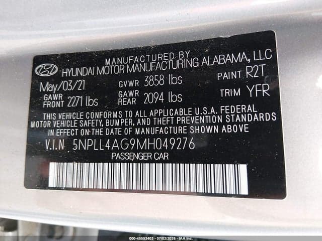 2021 HYUNDAI ELANTRA SE 9