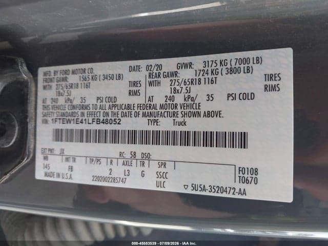 2020 FORD F-150 XLT 9