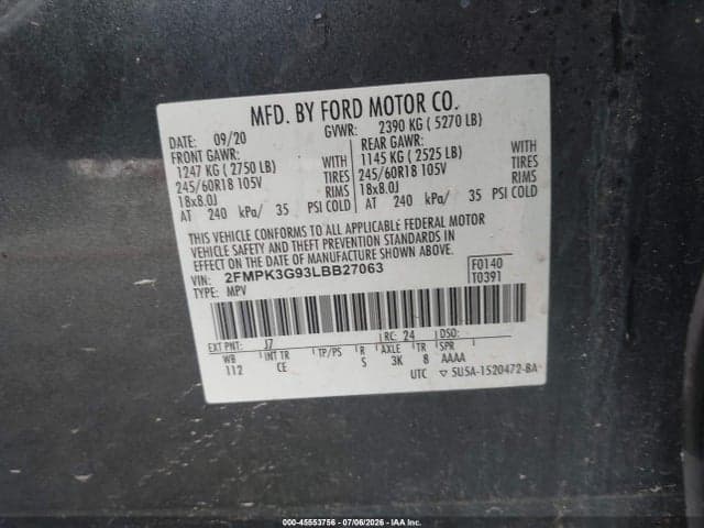 2020 FORD EDGE SE 9
