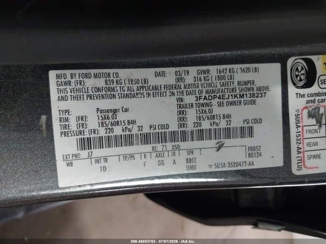 2019 FORD FIESTA SE 9