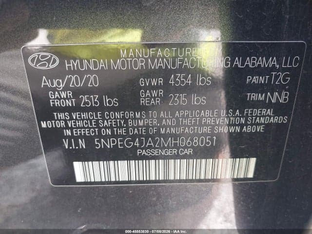 2021 HYUNDAI SONATA SE 9