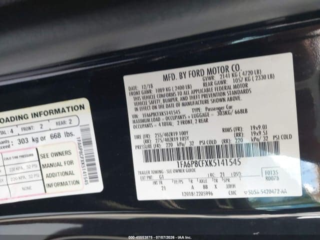 2019 FORD MUSTANG GT 9