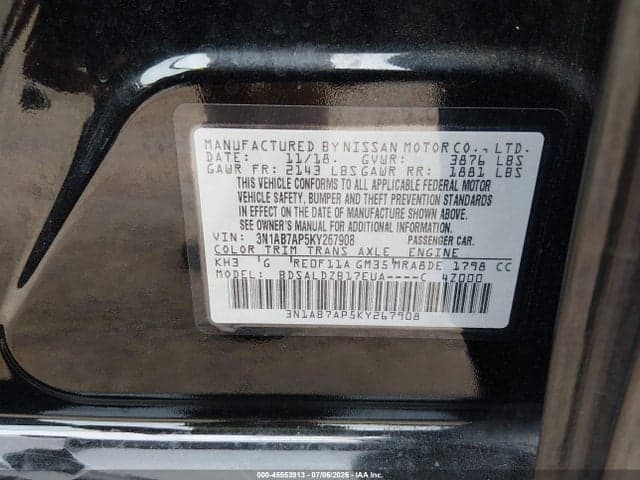 2019 NISSAN SENTRA SV 9