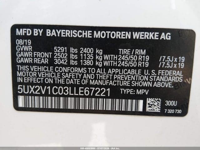 2020 BMW X4 XDRIVE30I 9