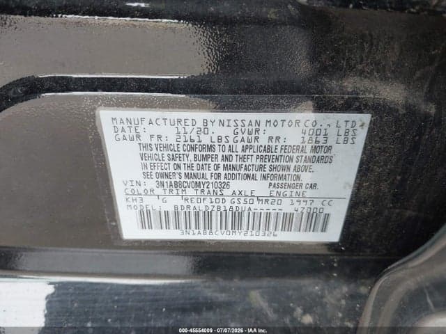 2021 NISSAN SENTRA SV XTRONIC CVT 9