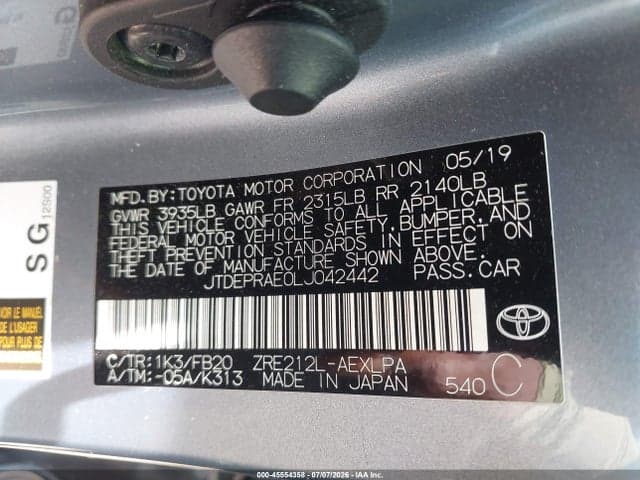 2020 TOYOTA COROLLA LE 9