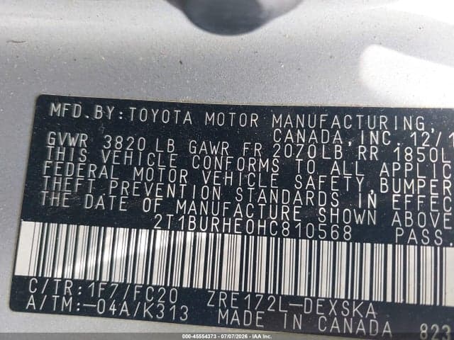 2017 TOYOTA COROLLA SE 9