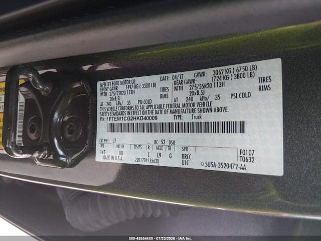 2017 FORD F-150 LARIAT 9