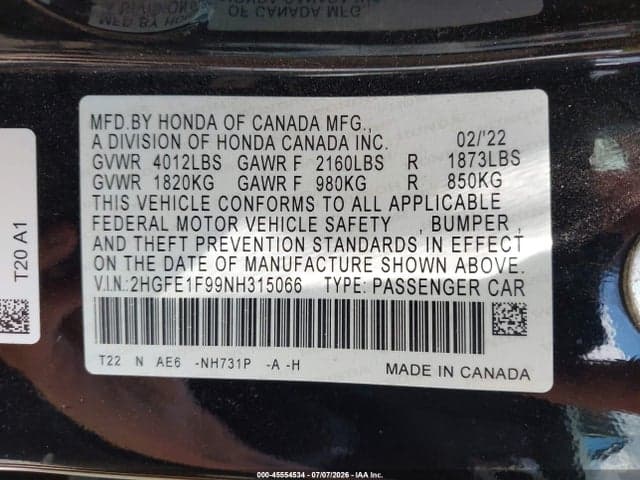 2022 HONDA CIVIC TOURING 9