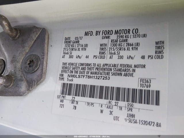 2017 FORD TRANSIT CONNECT XLT 9