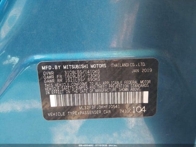 2019 MITSUBISHI MIRAGE G4 ES 9