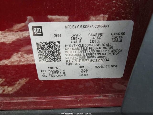 2025 CHEVROLET TRAX FWD LS 9