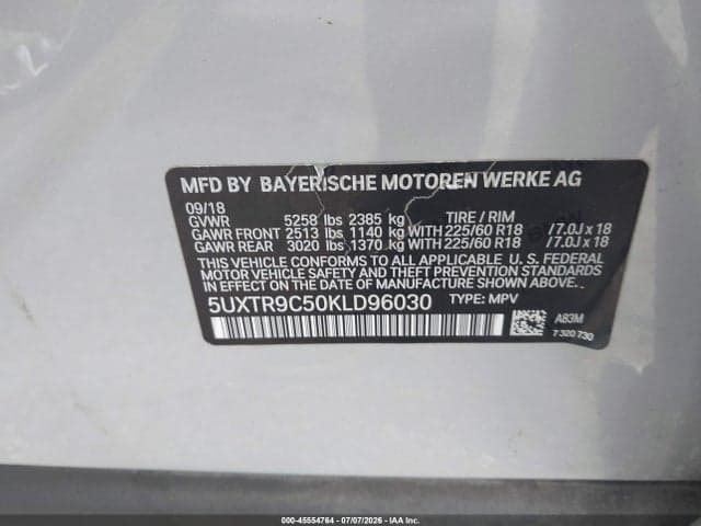 2019 BMW X3 XDRIVE30I 9