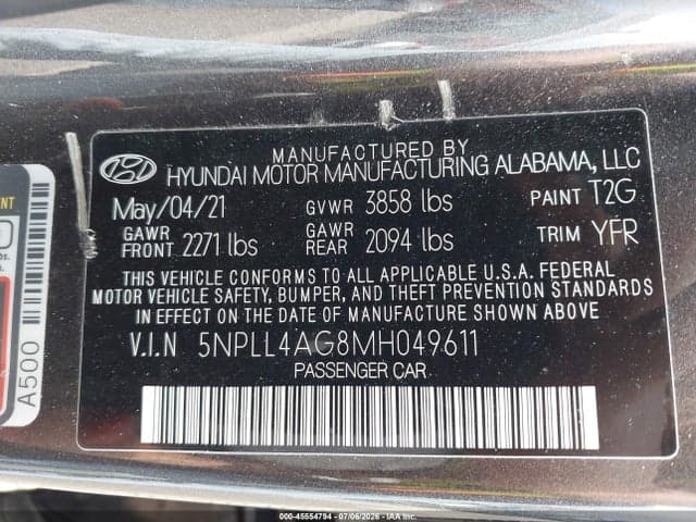 2021 HYUNDAI ELANTRA SE 9