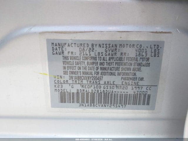 2022 NISSAN SENTRA SV XTRONIC CVT 9