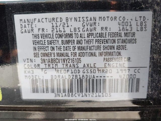 2022 NISSAN SENTRA SV XTRONIC CVT 9