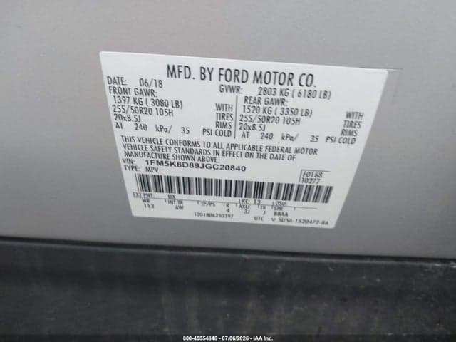 2018 FORD EXPLORER XLT 9