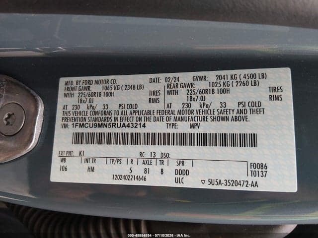 2024 FORD ESCAPE ST-LINE 9