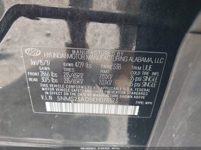 2019 HYUNDAI SANTA FE SE 9
