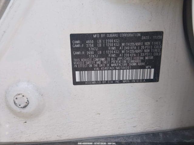 2021 SUBARU OUTBACK PREMIUM 9