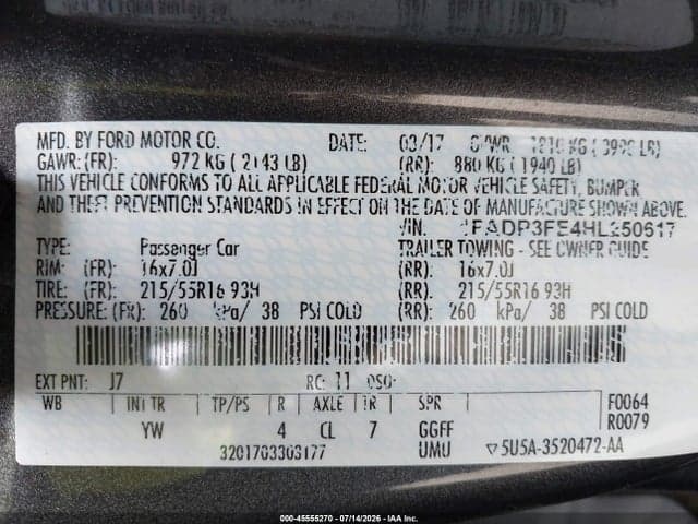 2017 FORD FOCUS SE 9