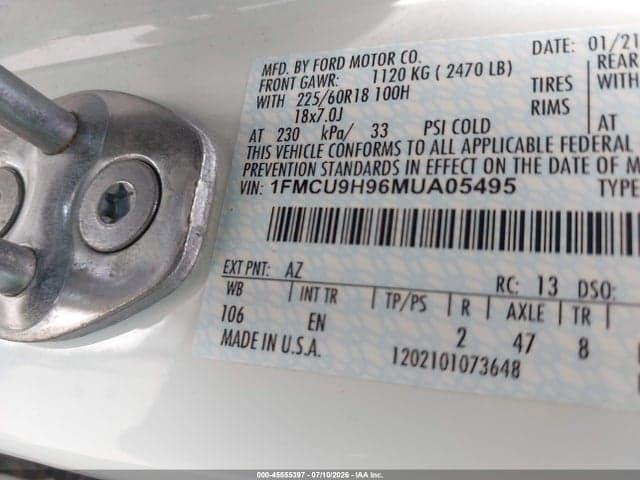 2021 FORD ESCAPE SEL 9