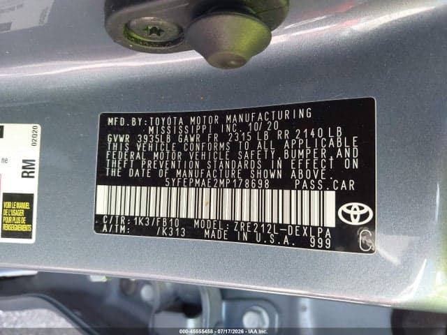 2021 TOYOTA COROLLA LE 9