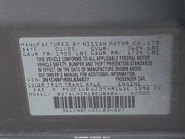 2025 NISSAN VERSA 1.6 SR 9