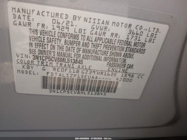 2021 NISSAN KICKS SV XTRONIC CVT 9