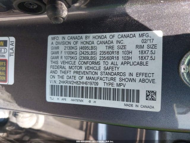 2017 HONDA CR-V EX-L/EX-L NAVI 9