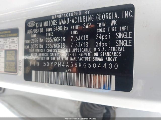 2019 KIA SORENTO 3.3L EX 9