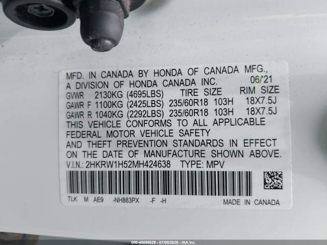 2021 HONDA CR-V 2WD EX 9