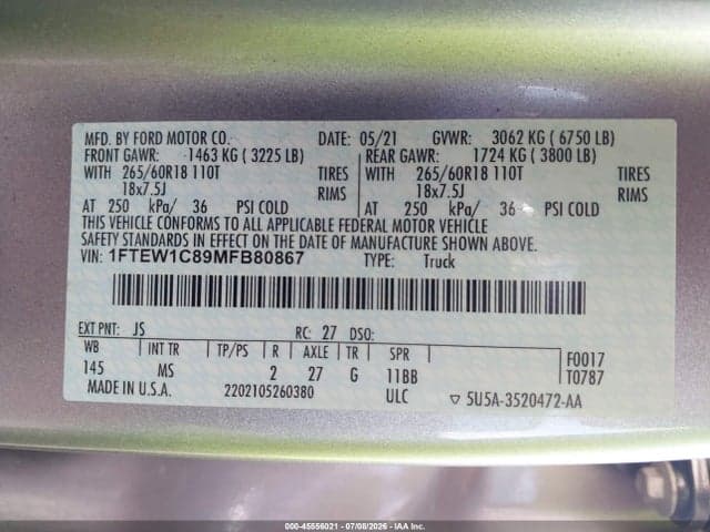2021 FORD F-150 XLT 9