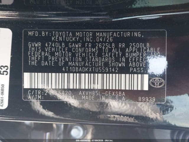 2026 TOYOTA CAMRY NIGHTSHADE 9
