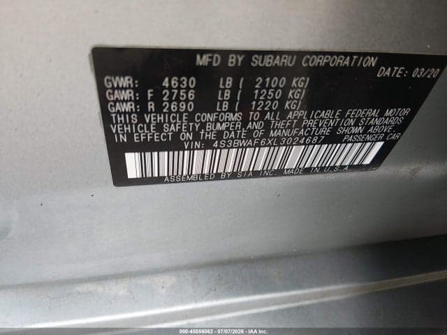 2020 SUBARU LEGACY SPORT 9