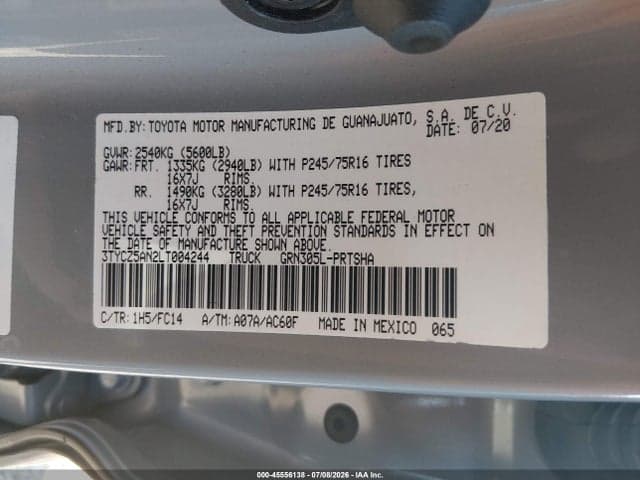 2020 TOYOTA TACOMA SR5 V6 9