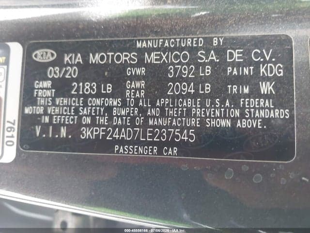 2020 KIA FORTE LXS 9
