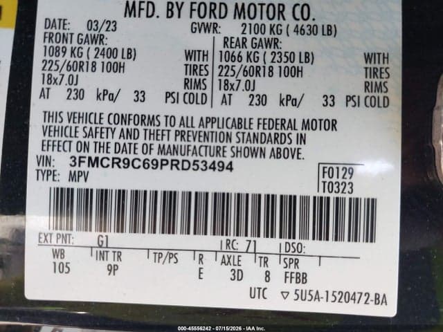 2023 FORD BRONCO SPORT OUTER BANKS 9