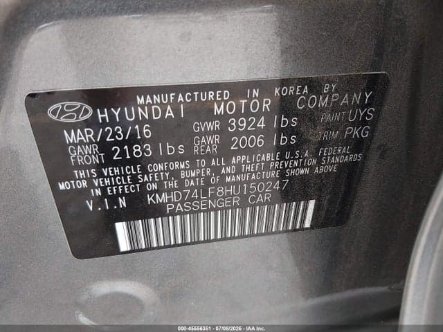 2017 HYUNDAI ELANTRA SE 9