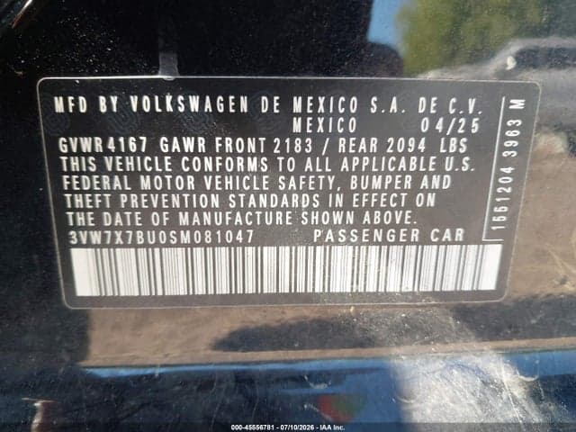 2025 VOLKSWAGEN JETTA 1.5T SE 9