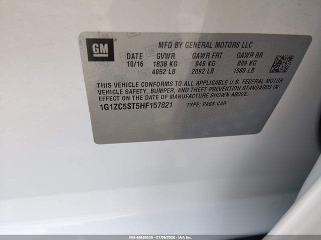 2017 CHEVROLET MALIBU 1FL 9