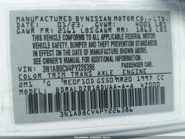 2023 NISSAN SENTRA SV XTRONIC CVT 9