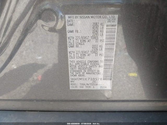 2018 NISSAN ROGUE S 9
