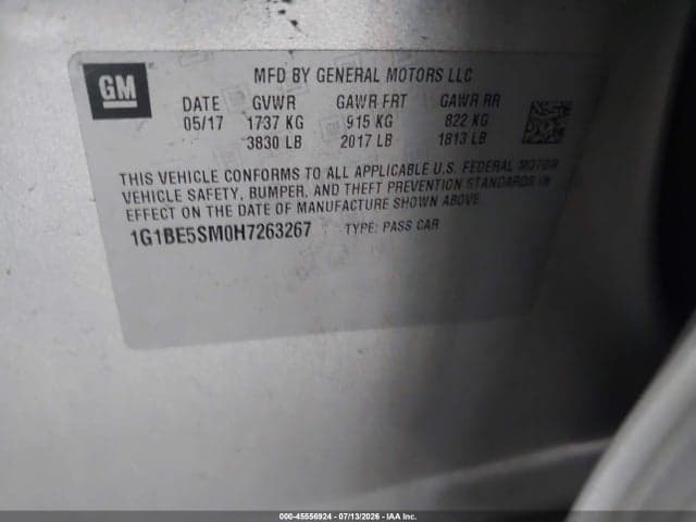 2017 CHEVROLET CRUZE LT AUTO 9