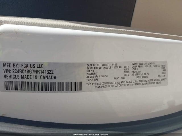 2022 CHRYSLER PACIFICA TOURING L 9