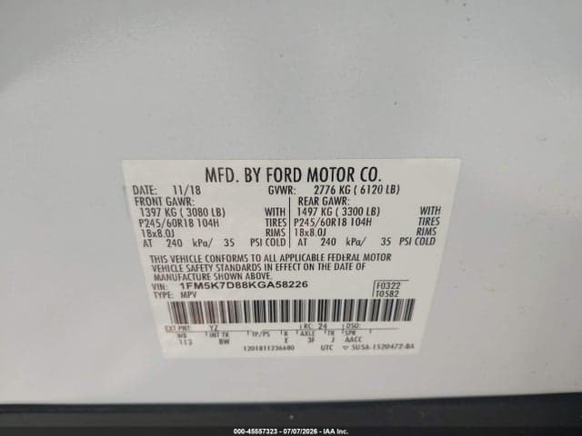 2019 FORD EXPLORER XLT 9