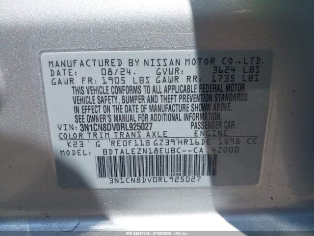 2024 NISSAN VERSA 1.6 S 9