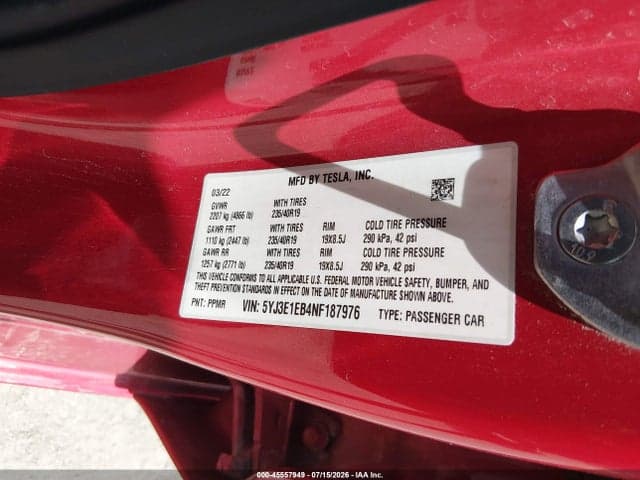 2022 TESLA MODEL 3 LONG RANGE DUAL MOTOR ALL-WHEEL DRIVE 9